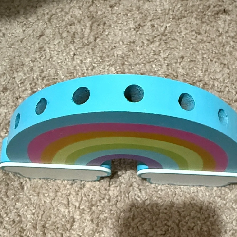 Colorful Rainbow Shelf Decor - Pastel Blue, Pink, Yellow, Green, Purple
